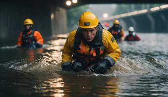 Menschen aus überfluteter Unterführung durch Unwetter gerettet